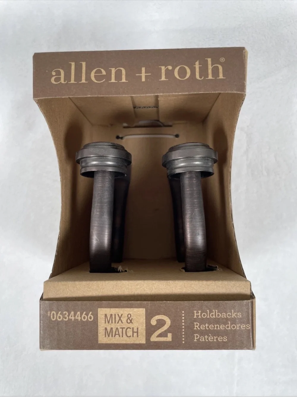 NIB! Allen + Roth Curtain Holdbacks - SET OF 2 - Oil Rubbed Bronze #0634466